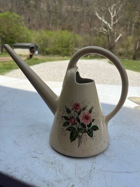 Classic Cream Floral Watering Can - Brand Unknown